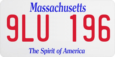 MA license plate 9LU196