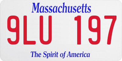 MA license plate 9LU197