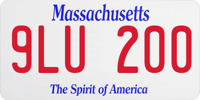 MA license plate 9LU200