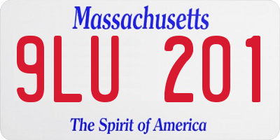 MA license plate 9LU201