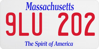 MA license plate 9LU202