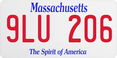 MA license plate 9LU206