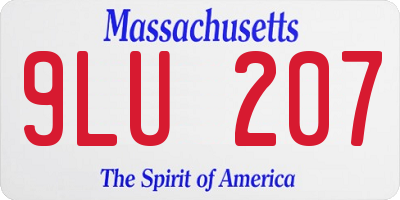 MA license plate 9LU207