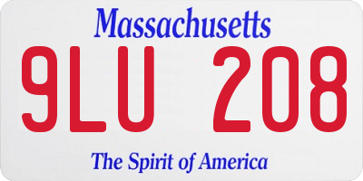 MA license plate 9LU208