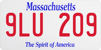 MA license plate 9LU209