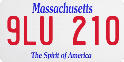MA license plate 9LU210