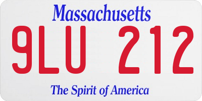 MA license plate 9LU212