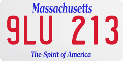 MA license plate 9LU213