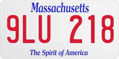 MA license plate 9LU218