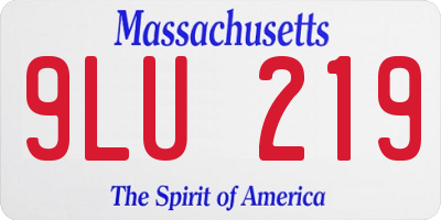 MA license plate 9LU219