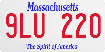 MA license plate 9LU220