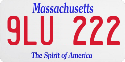 MA license plate 9LU222