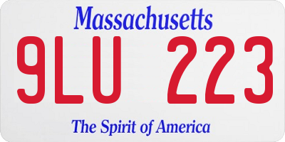 MA license plate 9LU223