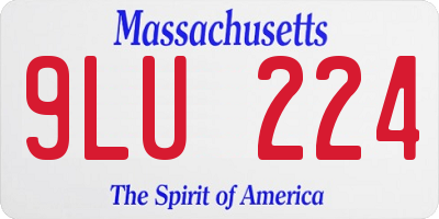 MA license plate 9LU224