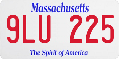 MA license plate 9LU225