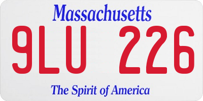MA license plate 9LU226