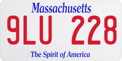 MA license plate 9LU228