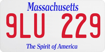 MA license plate 9LU229