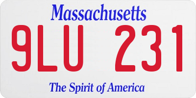 MA license plate 9LU231