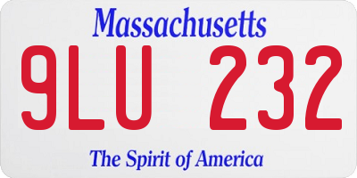 MA license plate 9LU232