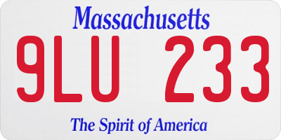 MA license plate 9LU233
