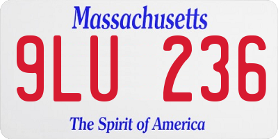 MA license plate 9LU236