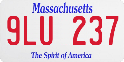 MA license plate 9LU237