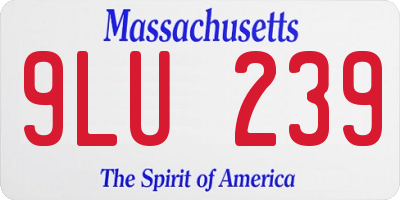 MA license plate 9LU239