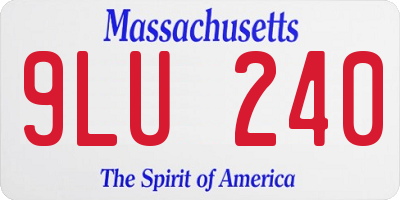 MA license plate 9LU240