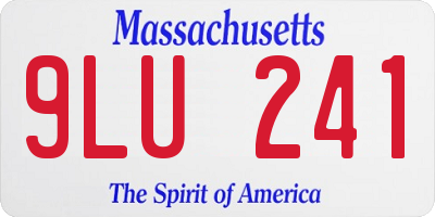 MA license plate 9LU241