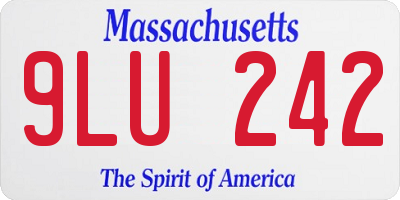 MA license plate 9LU242