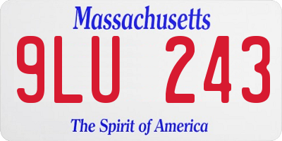MA license plate 9LU243