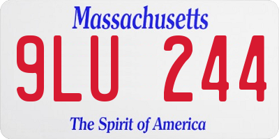 MA license plate 9LU244