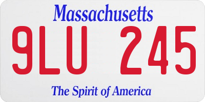 MA license plate 9LU245