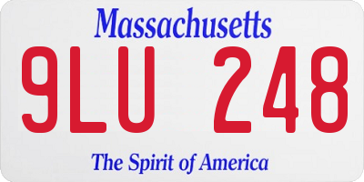 MA license plate 9LU248