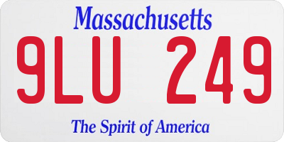 MA license plate 9LU249