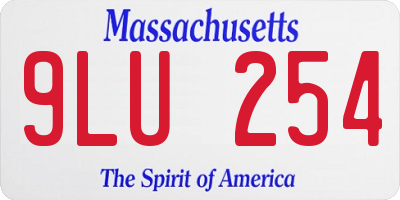 MA license plate 9LU254