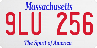 MA license plate 9LU256