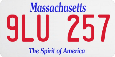 MA license plate 9LU257