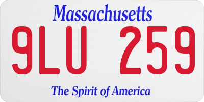MA license plate 9LU259