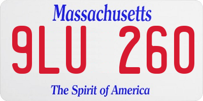 MA license plate 9LU260