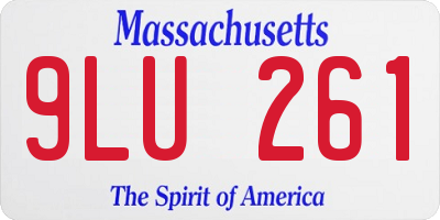 MA license plate 9LU261