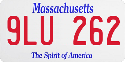 MA license plate 9LU262