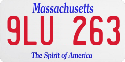 MA license plate 9LU263