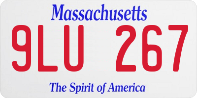 MA license plate 9LU267