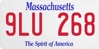 MA license plate 9LU268
