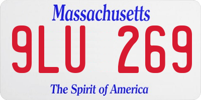 MA license plate 9LU269