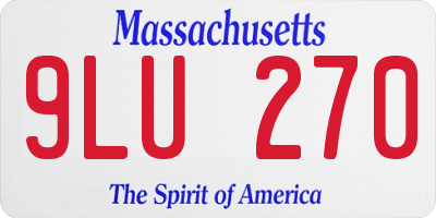 MA license plate 9LU270