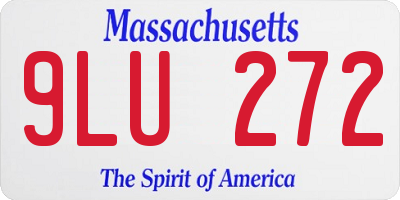 MA license plate 9LU272