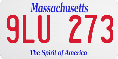 MA license plate 9LU273